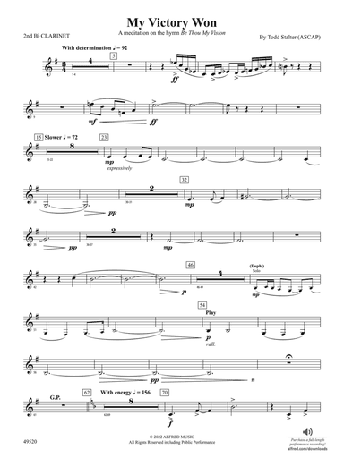 My Victory Won: 2nd B-flat Clarinet