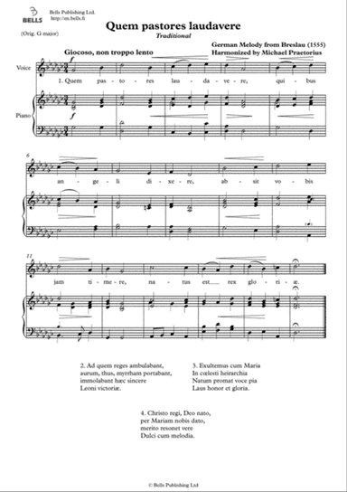 Quem pastores laudavere (Solo song) (G-flat Major)