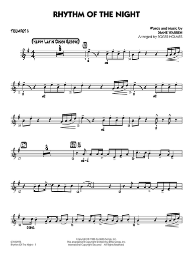 Rhythm of the Night (arr. Roger Holmes) - Trumpet 3