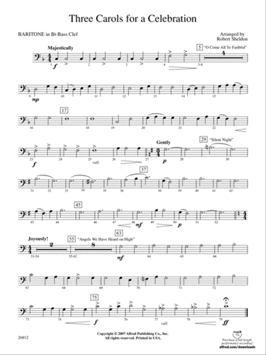 Three Carols for a Celebration: (wp) B-flat Baritone B.C.