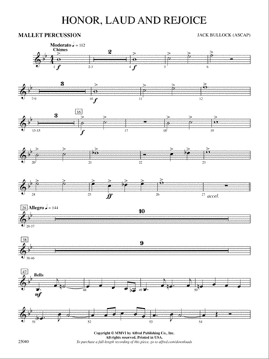 Honor, Laud and Rejoice: Mallets