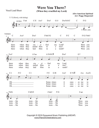 Were You There? (When They Crucified My Lord) Vocal Key - C