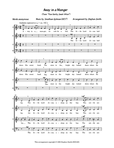 Away in a Manger (SATB a cappella)