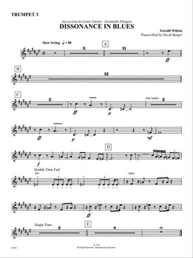 Dissonance in Blues: 3rd B-flat Trumpet