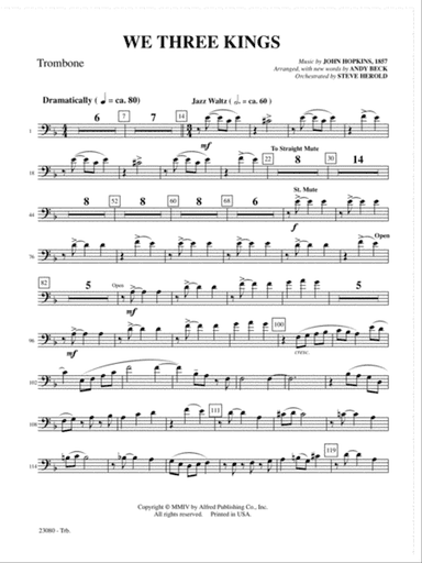 We Three Kings: 1st Trombone