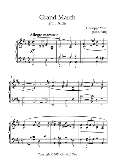 Verdi - Grand March(With Note name)