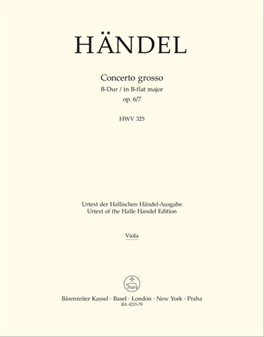 Concerto grosso B flat major, Op. 6/7 HWV 325