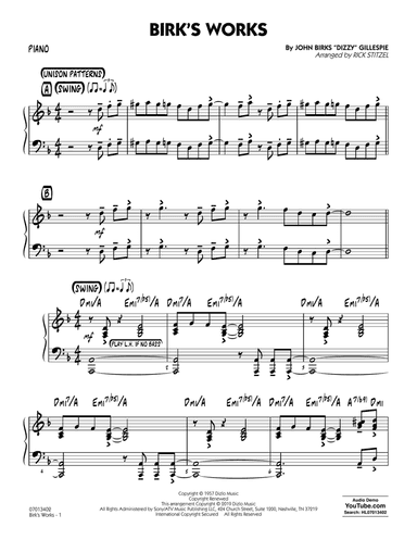Birk's Works (arr. Rick Stitzel) - Piano