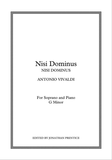 Nisi Dominus (1st Mvmt) - Nisi Dominus (G Minor)