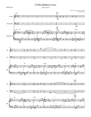 O Mio Babbino Caro (Puccini) for Piano Trio