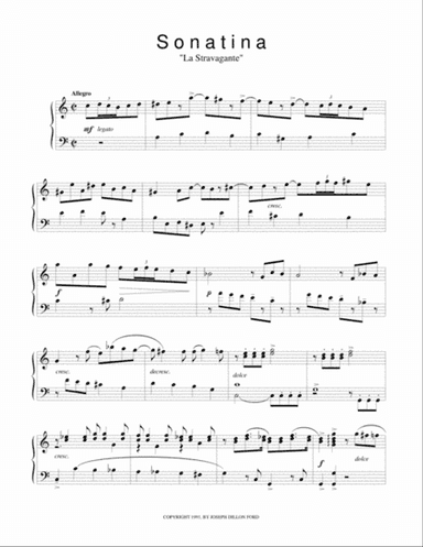 Sonatina (La Stravagante) from Sonatinas and Other Pieces from the Viennese Sketchbook for piano sol