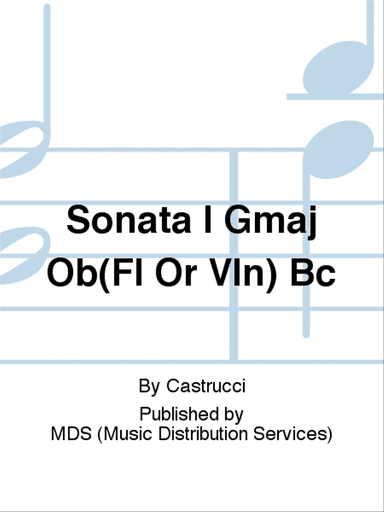 SONATA I Gmaj Ob(Fl or Vln) BC
