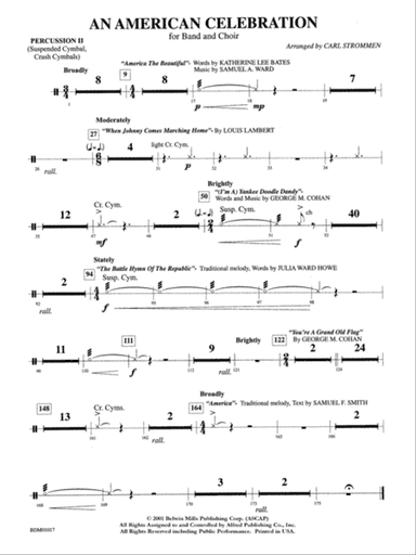 An American Celebration (for Band and Choir): 2nd Percussion