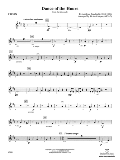 Dance of the Hours: 1st F Horn