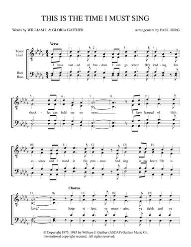 This Is The Time I Must Sing