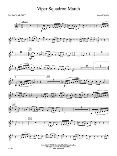 Viper Squadron March: 3rd B-flat Clarinet