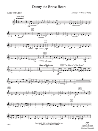 Danny the Brave Heart: 2nd B-flat Trumpet