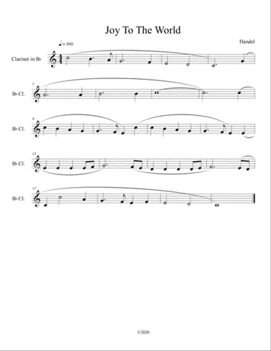 Joy To The World for solo clarinet