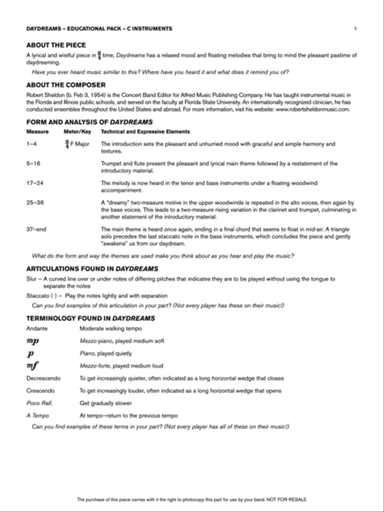 Daydreams: C Educational Pack