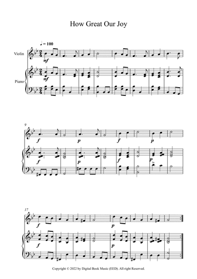How Great Our Joy (Violin + Piano)