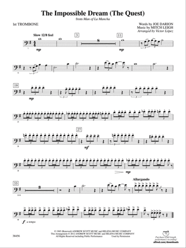 The Impossible Dream (from Man of La Mancha): 1st Trombone