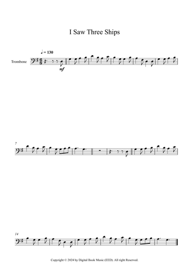 I Saw Three Ships (Trombone)