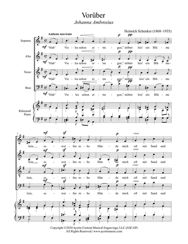 Heinrich Schenker - Voruber, Op. 7, No. 3 for Mixed Choir A Cappella