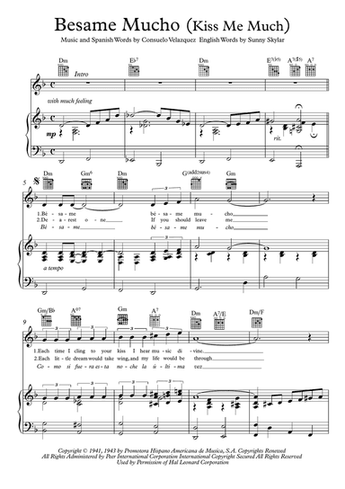 Besame Mucho (Kiss Me Much)