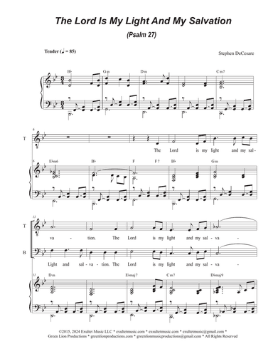 The Lord Is My Light And My Salvation (Psalm 27) (2-part choir - (TB)