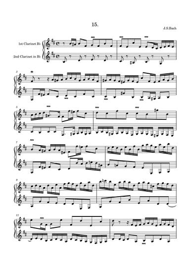 Bach: Invention 15 for two clarinets