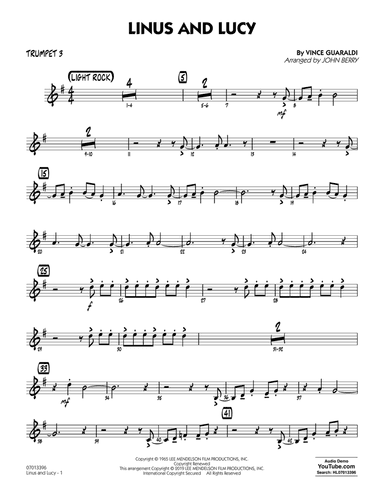 Linus and Lucy (arr. John Berry) - Trumpet 3