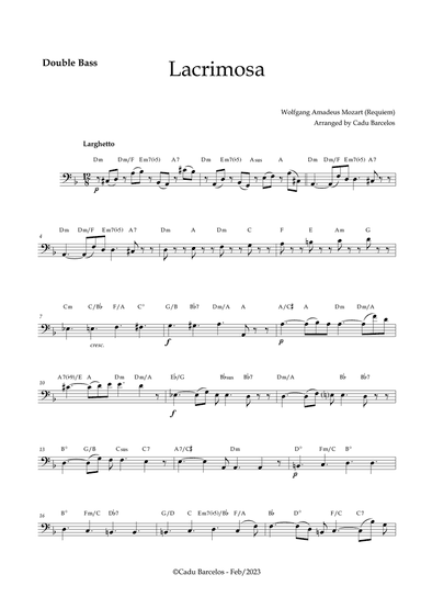 Lacrimosa - Double Bass and chords (Mozart)