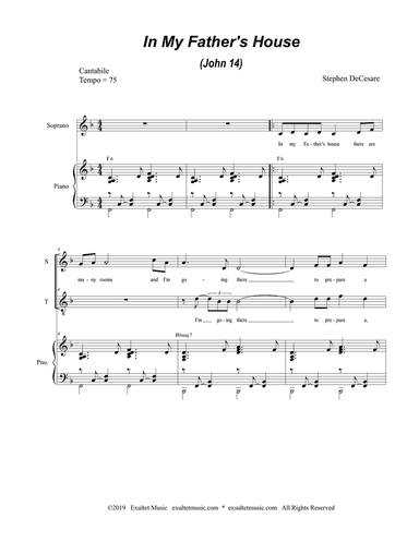 In My Father's House (John 14) (for 2-part choir - (Soprano and Tenor)