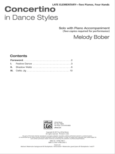 Concertino in Dance Styles: Solo with Piano Accompaniment - Piano Duo (2 Pianos, 4 Hands)