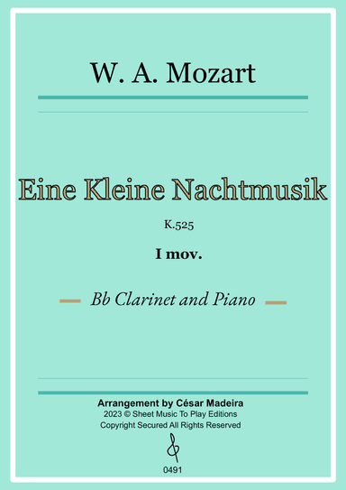 Eine Kleine Nachtmusik (1 mov.) - Bb Clarinet and Piano (Full Score)
