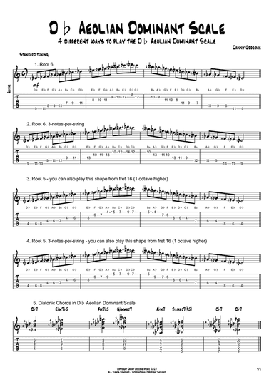 Db Aeolian Dominant Scale (4 Ways to Play)
