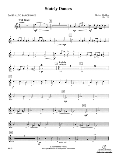 Stately Dances: 2nd E-flat Alto Saxophone