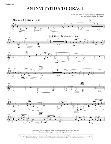An Invitation To Grace - Bb Clarinet 1 & 2