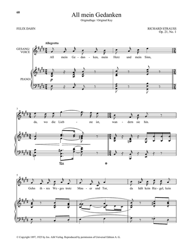 All Mein Gedanken (High Voice)