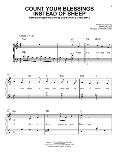 Count Your Blessings Instead Of Sheep (arr. Phillip Keveren)