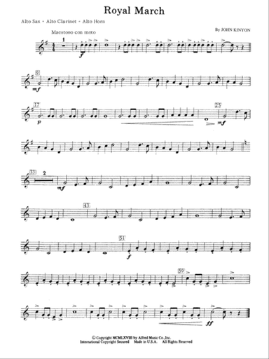 Royal March: E-flat Alto Saxophone