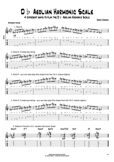 Db Aeolian Harmonic Scale (4 Ways to Play)