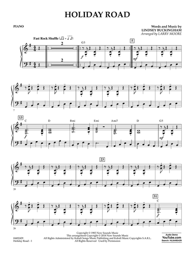 Holiday Road (from National Lampoon's Vacation) (arr. Larry Moore) - Piano