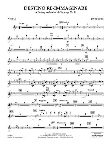 Destino Re-Immaginare (A Fantasy on Motifs of G. Verdi) - Piccolo