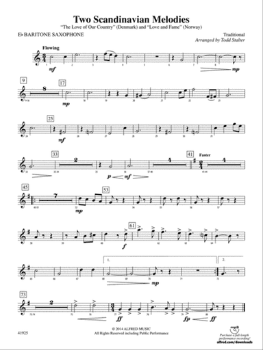 Two Scandinavian Melodies: E-flat Baritone Saxophone