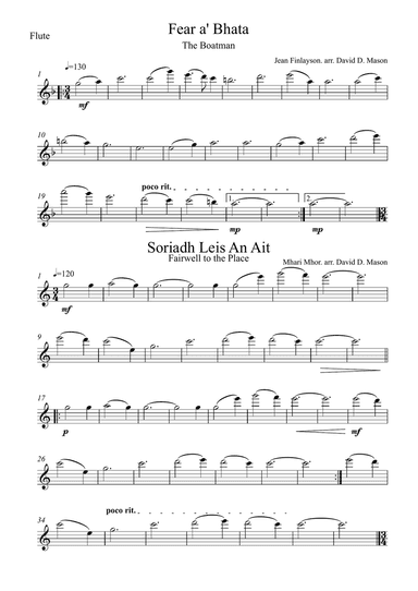 5 Scottish Gaelic Airs for Flute Duet+Piano
