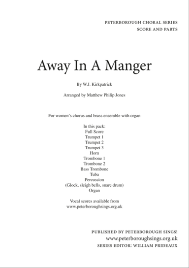 Away In A Manger SSAA Brass Accompaniment Score and Parts