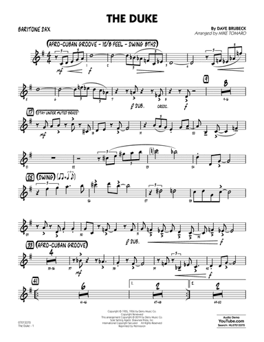The Duke (arr. Mike Tomaro) - Baritone Sax