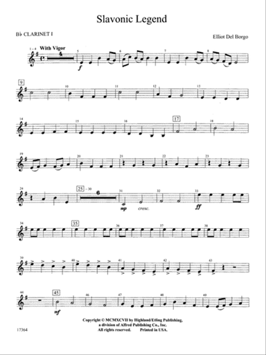 Slavonic Legend: 1st B-flat Clarinet
