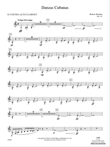 Danzas Cubanas: (wp) E-flat Contrabass Clarinet